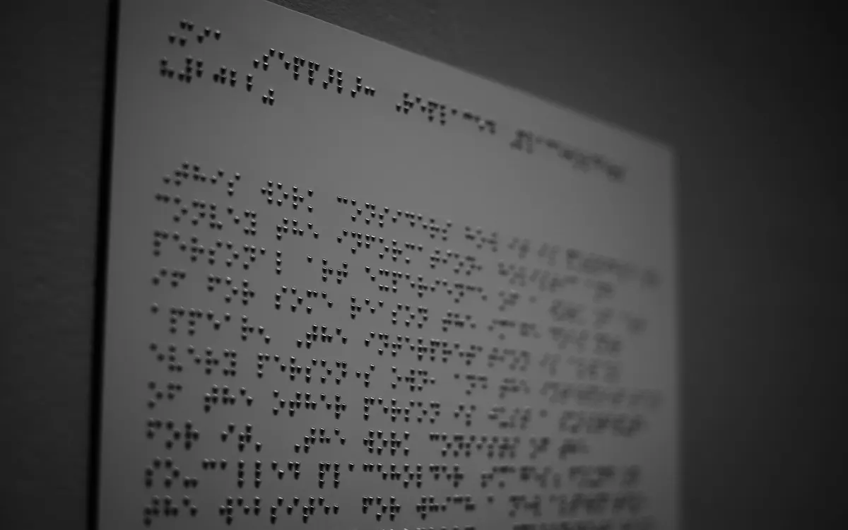 A page of braille text